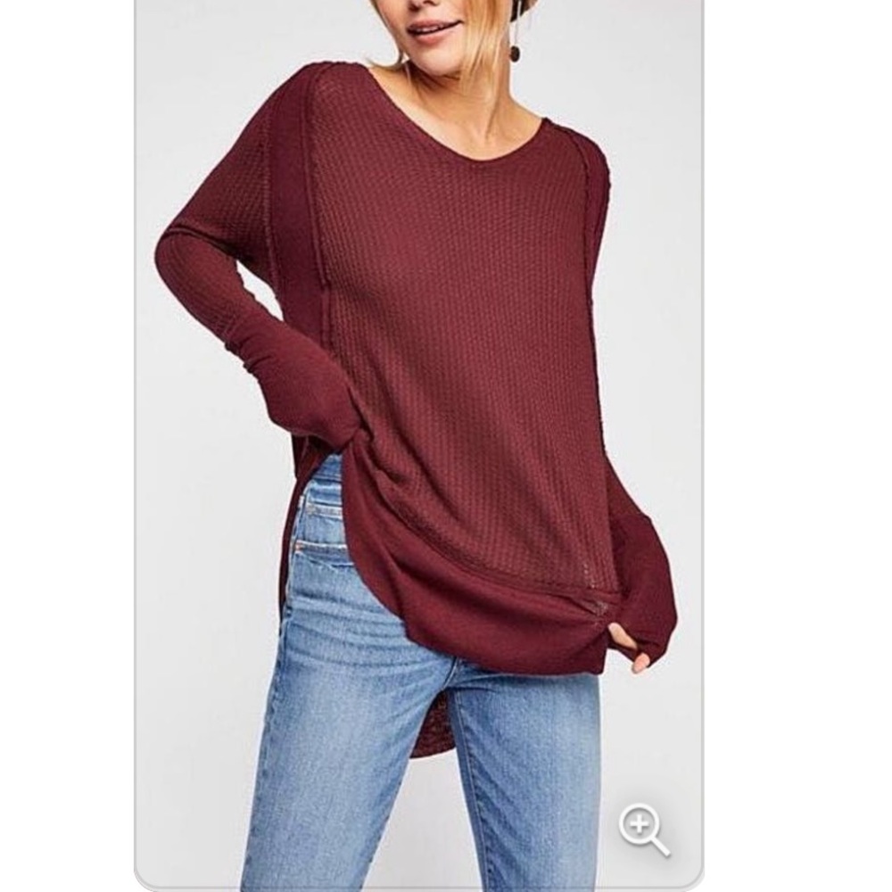 We The Free • Laguna thermal burgundy tunic